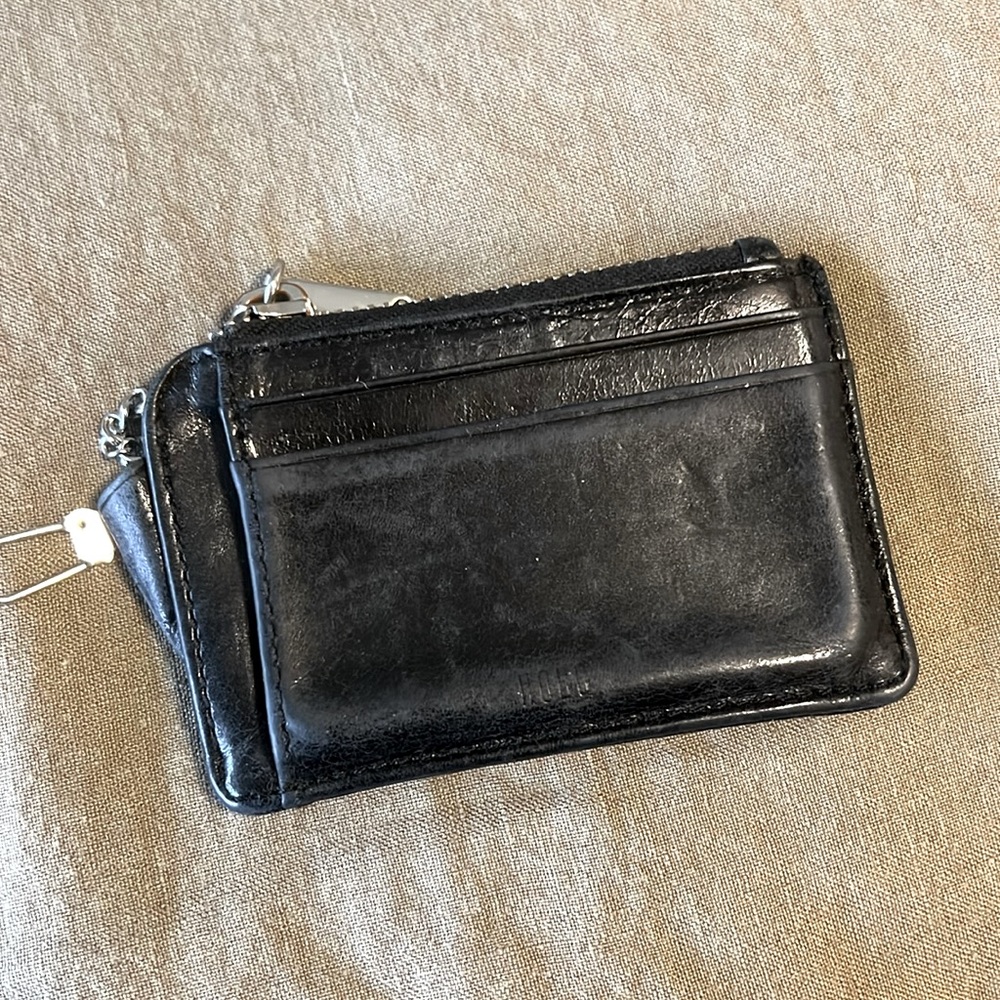 HOBO leather black card holder wallet